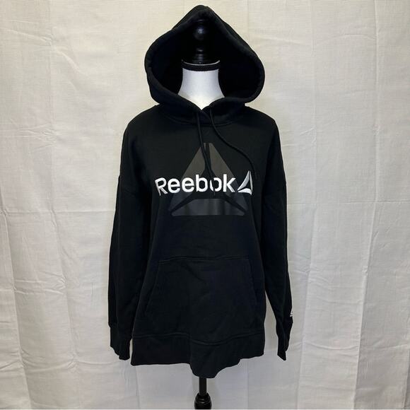 Reebok Black Logo Hoodie M - Picture 3 of 12